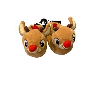 New Rudolph The Red Nosed Reindeer Toddler Size 5 6 Slip On Slippers Christmas